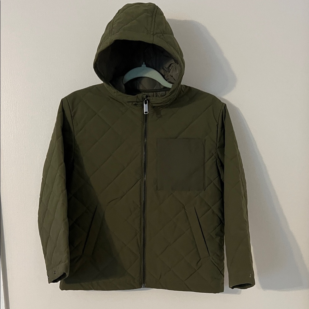 Zara Kids Olive Green Quilted Puffer Jacket
